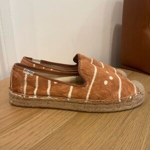 Soludos Women's Smoking Slipper Espadrilles- cow hair- Sz 8